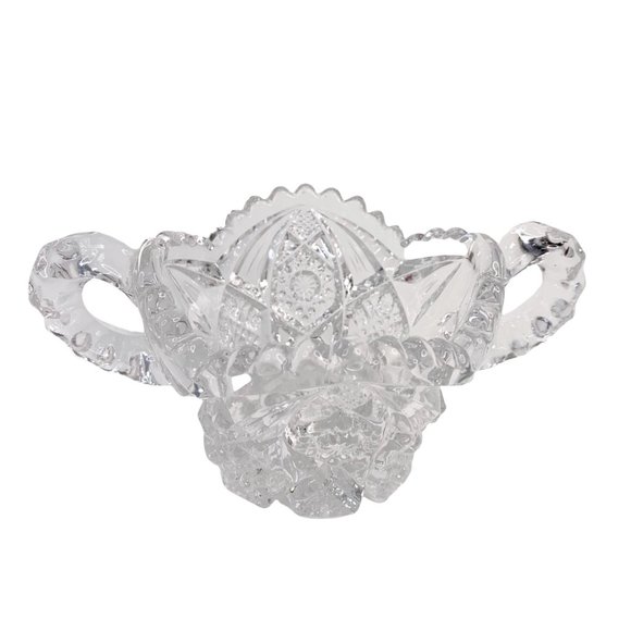 Vintage Imperial Glass EAPG Ohio Nucut Open Sugar and Creamer MCM Marked Set - Picture 11 of 13